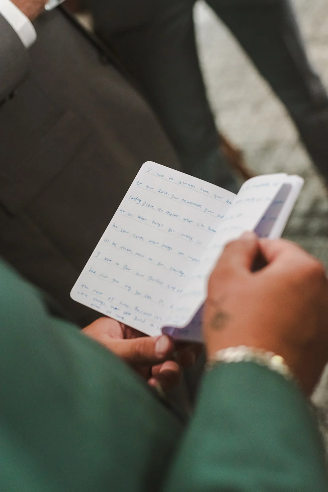 Groom reading vow book  Springfield Golf & Country Club  Fedora Media.jpg