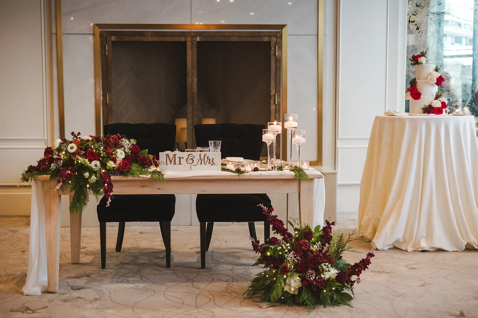 Mr and Mrs two person head table  Elora Mill  Elora, ON  Fedora Media.jpg