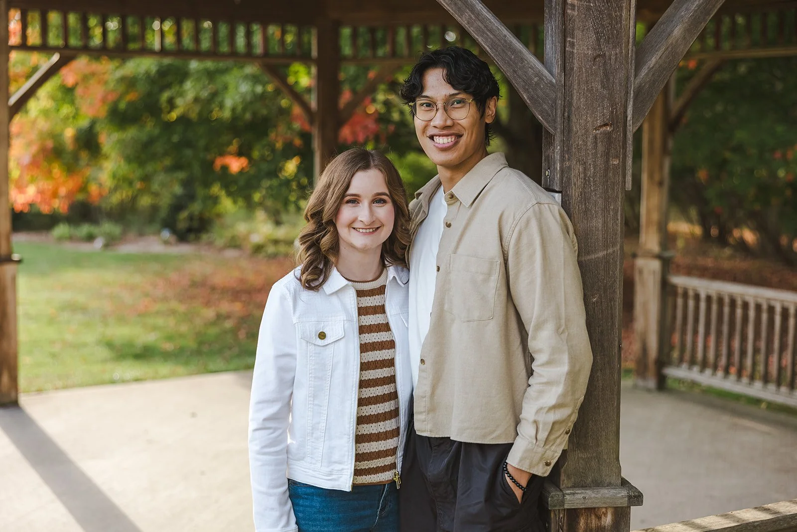 Couple standing in gazebo  Ontario Engagement  Fedora Media.jpg