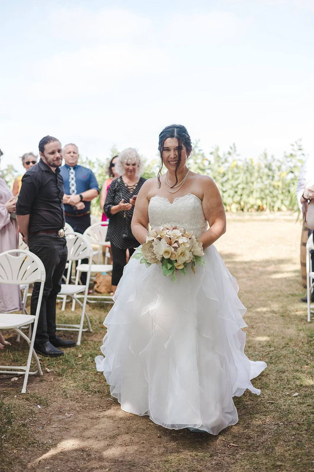 Bride as seen by groom walking down the aisle  Hamilton, ON  Glen Drummond Farm  Fedora Media.jpg