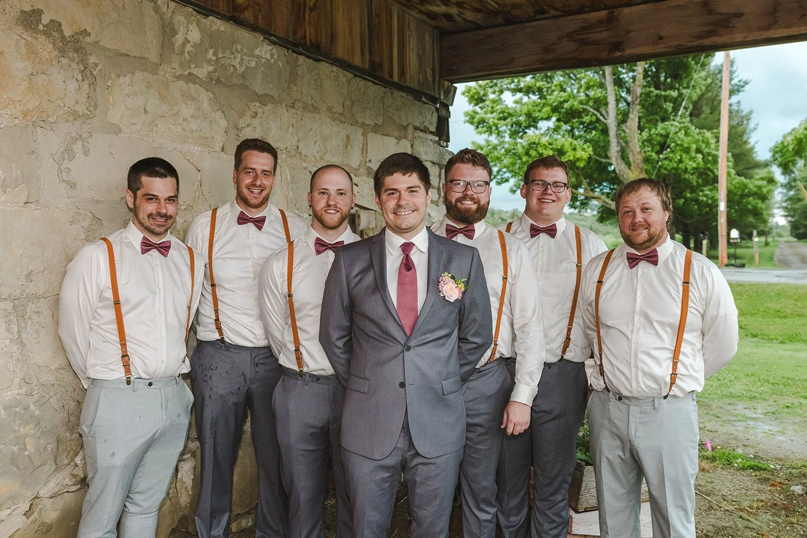 Groom with groomsmen  Boho Wedding  Fedora Media.jpg