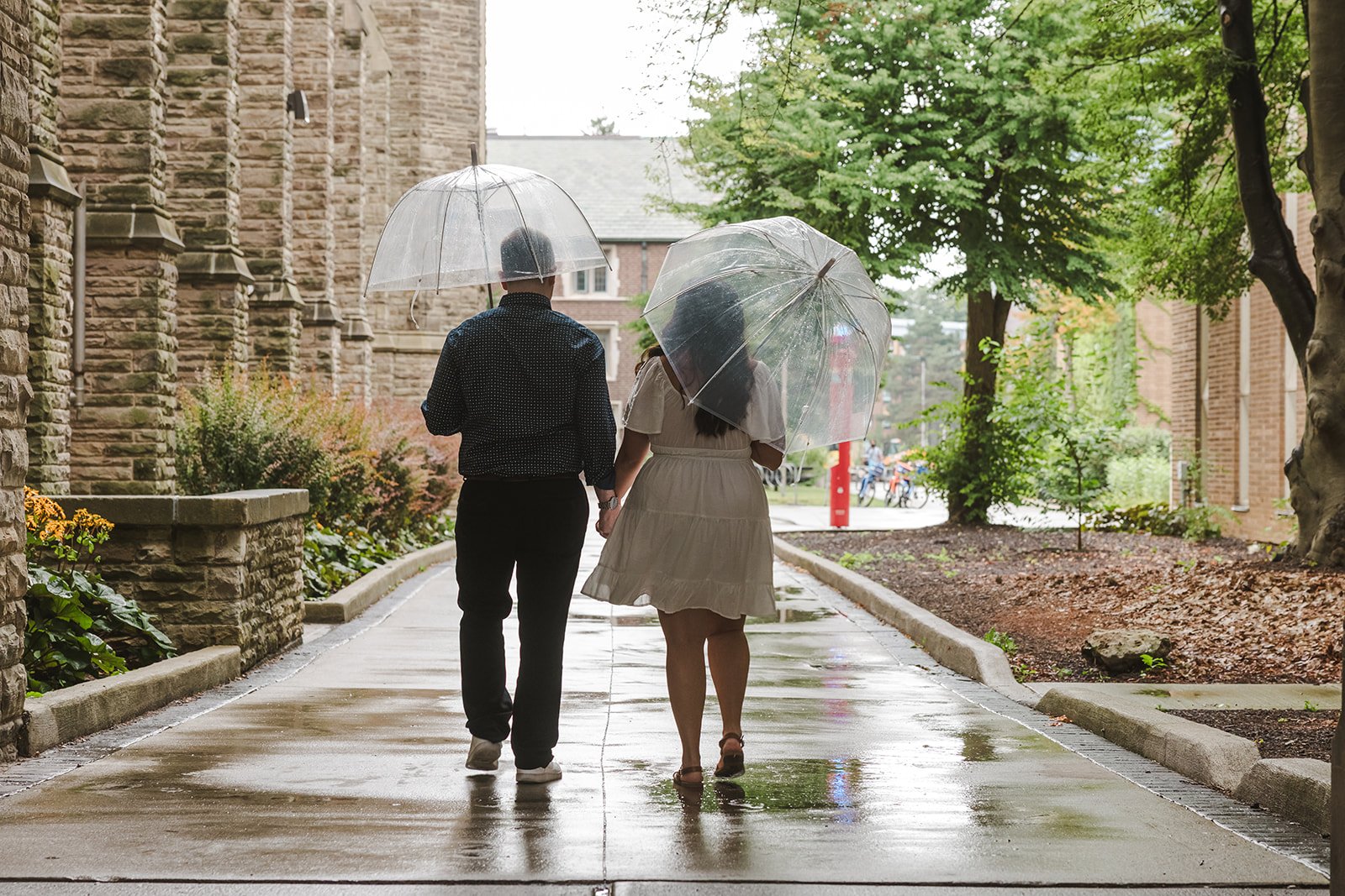Couple walking away with clear umbrellas  Fedora Media.jpg