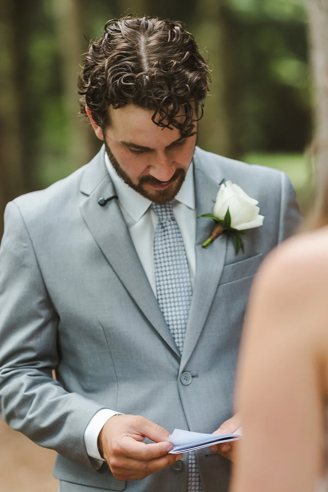 Groom reading vows  Erin Estates  Fedora Media.jpg
