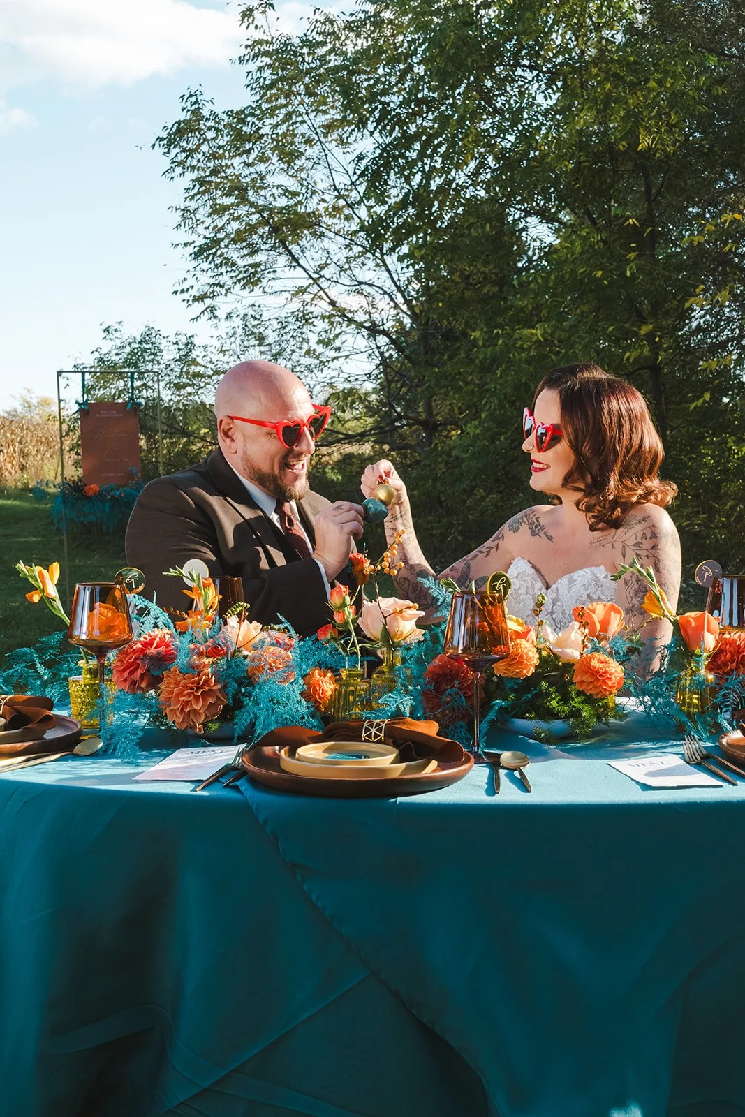 ‘Luxury Picnic Wedding Inspiration’ – An Outdoor Orange and Teal Celebration