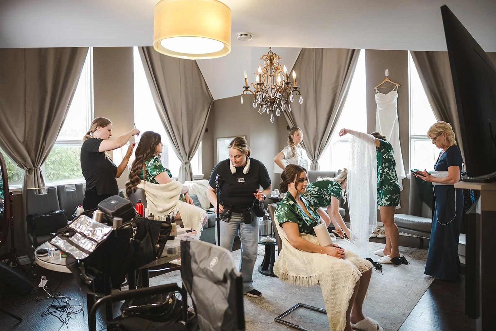 Bridal suit on wedding morning  fall wedding  Fedora Media.jpg