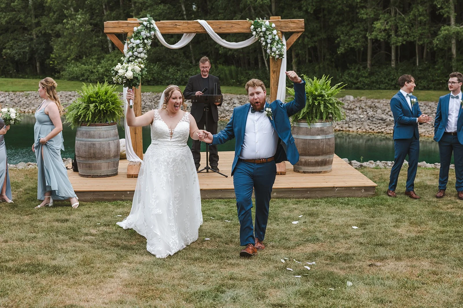 Bride and groom celebrate being just married  CJ Country events  Guelph, ON  Fedora Media.jpg