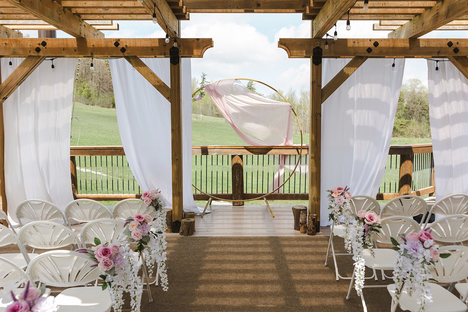 Wedding ceremony set up  Pine Valley Chalet  Kitchener, ON  Fedora Media.jpg