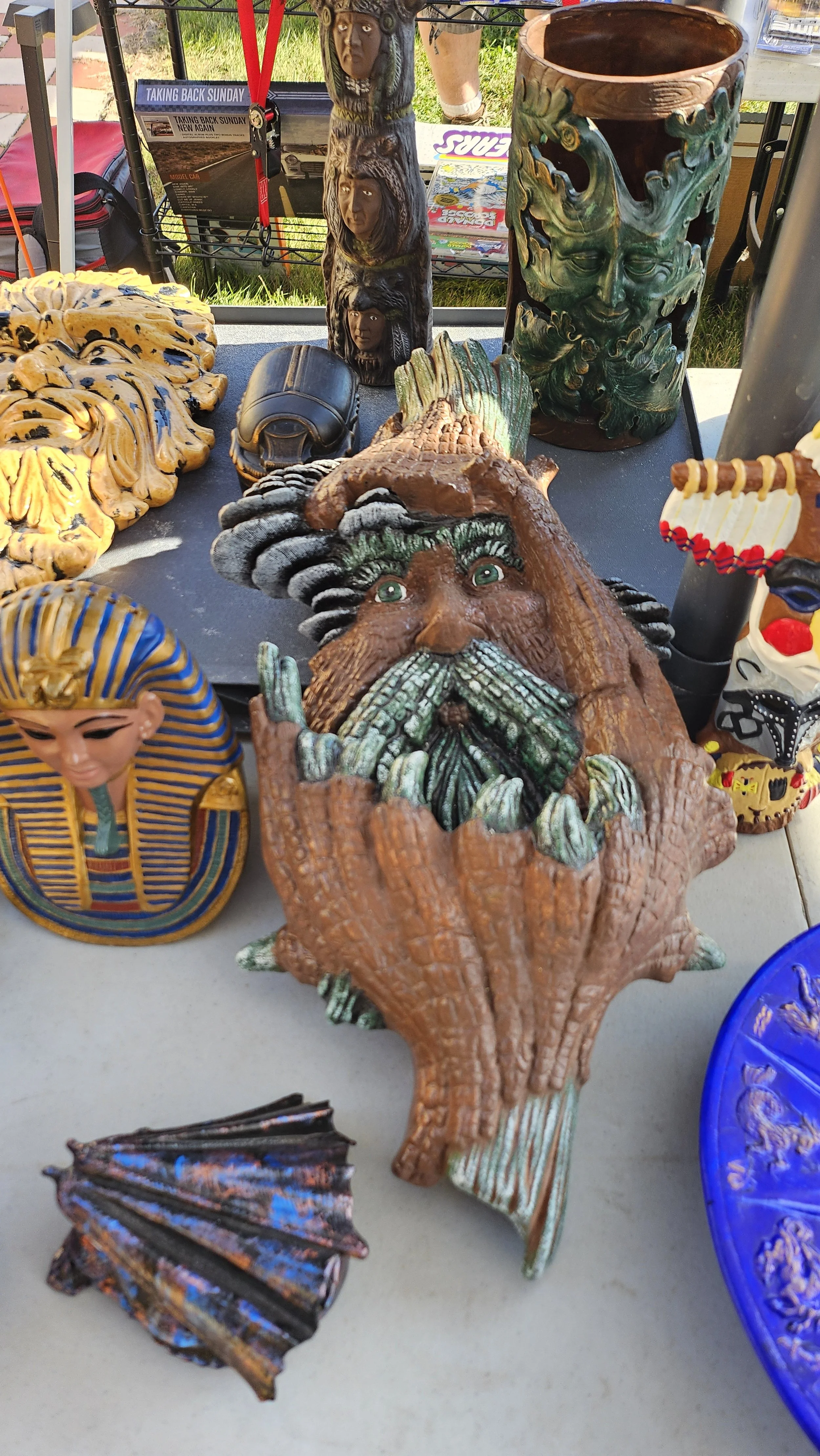 Green Man Hanging Statue