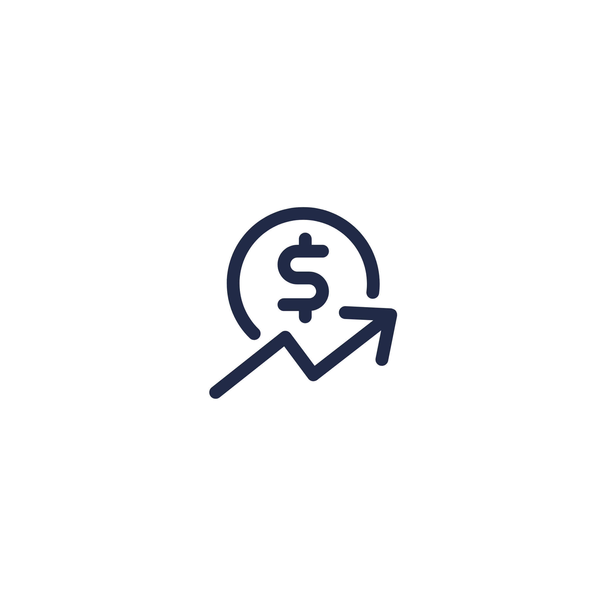 A black-and-white icon of a hand holding a coin with a dollar sign, and an arrow circling around it, representing money exchange or financial transactions.