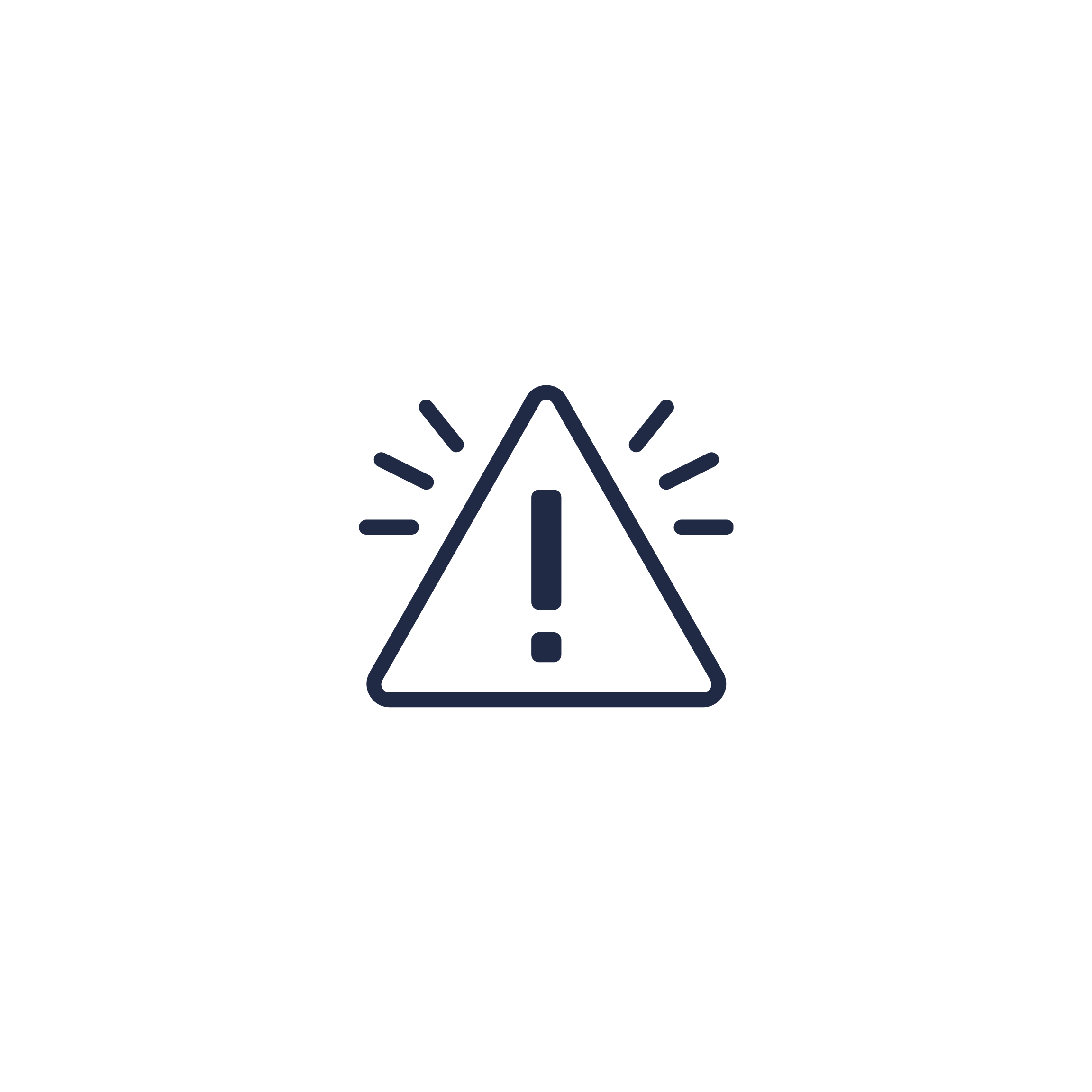 Black and white icon of a triangle with an exclamation mark inside, surrounded by radiating lines, indicating caution or warning.
