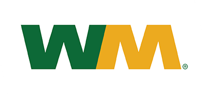 Waste Management logo with green 'W' and yellow 'M'