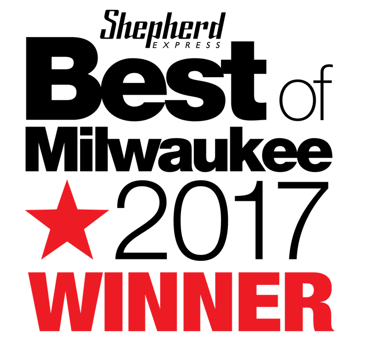 Black and red logo from Shepherd Express that says Best of Milwaukee, 2017 Winner.