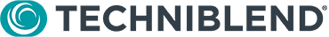 Techniblend logo with blue swirl icon and black text on a white background.