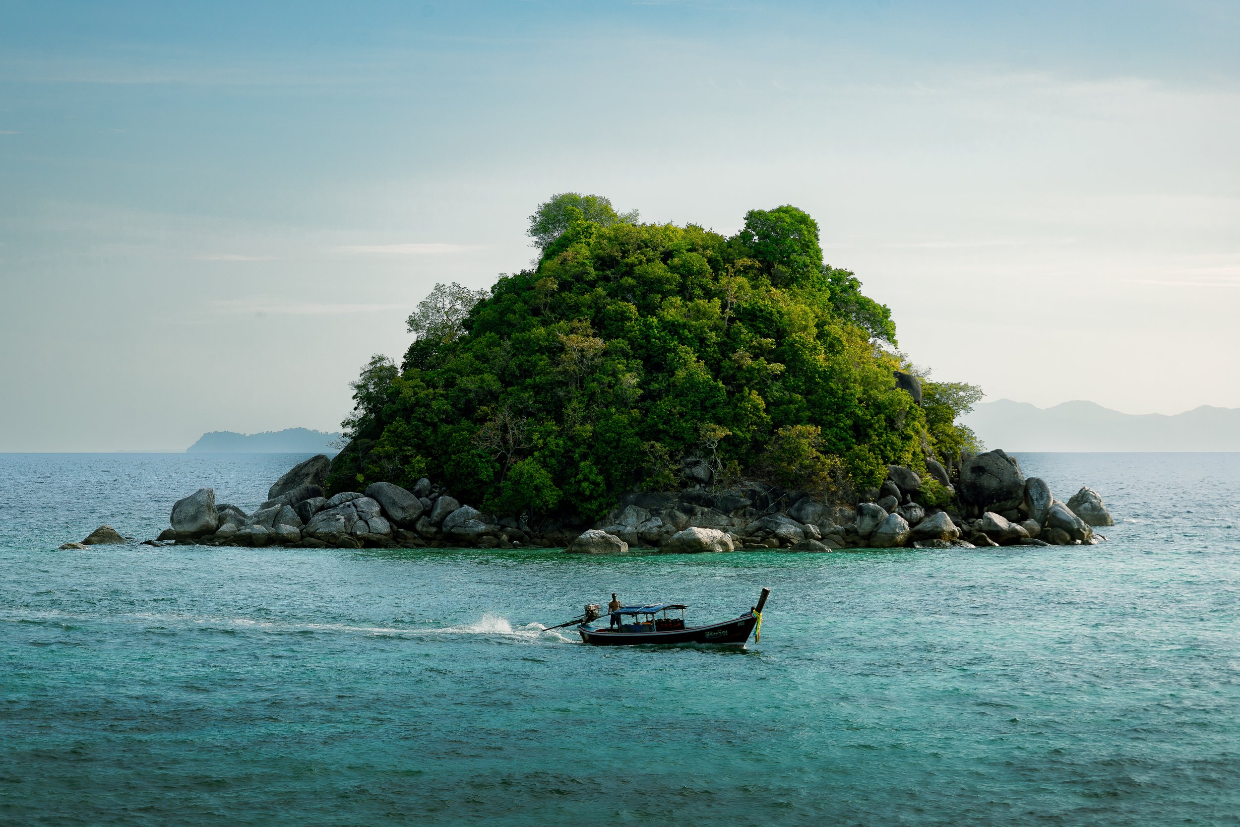 Long tail boat in island paradise, Koh Lipe