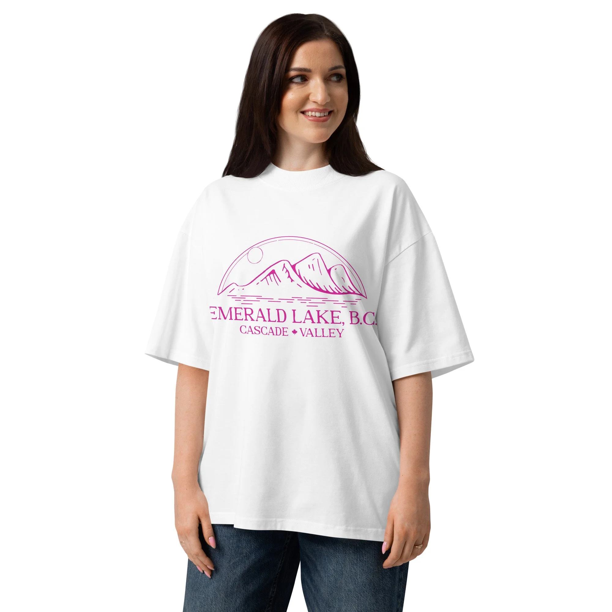 Emerald Lake Oversized Tee (Pink Design)