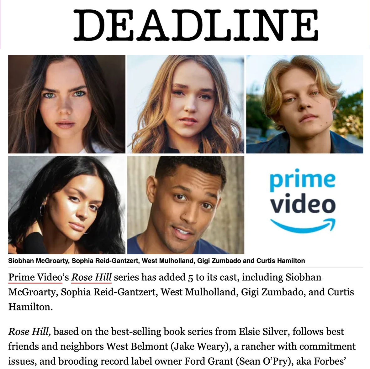 Jake Weary, Sean O’Pry, Hannah Galway &amp; Sadie Dickerson To Lead Prime Video’s ‘Rose Hill’ (Copy)