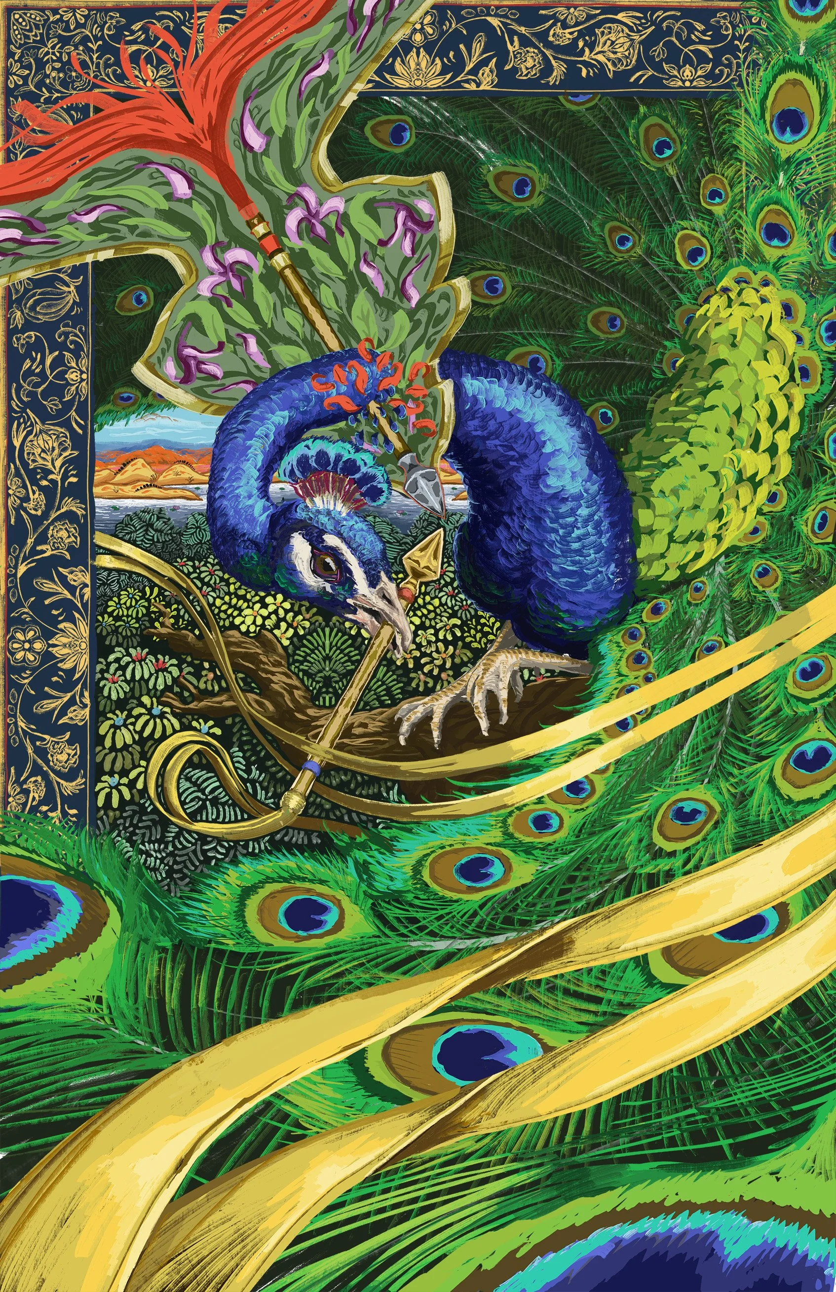 Parable_of_Two_Arrows_Peacock_Miniature_Painting_Digital_Dboing.jpg