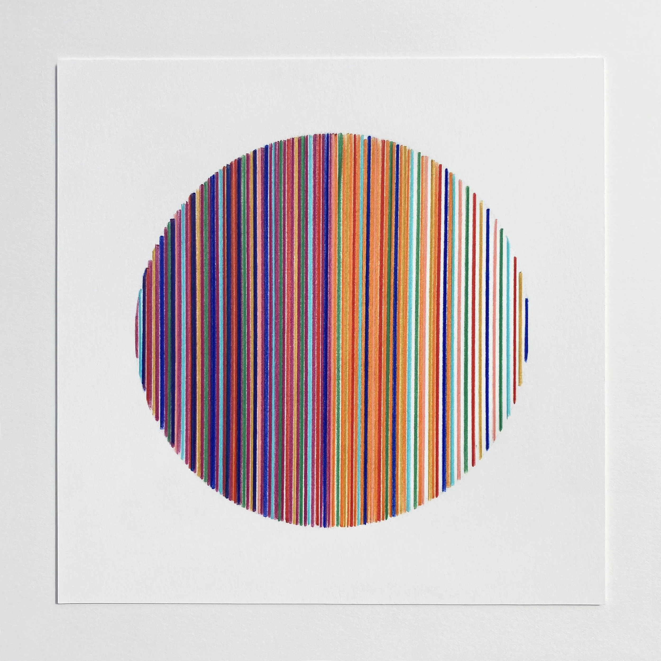 Study in orange, 2026, pencil on Fabriano paper, 27 x 27 cm (framed) • SOLD