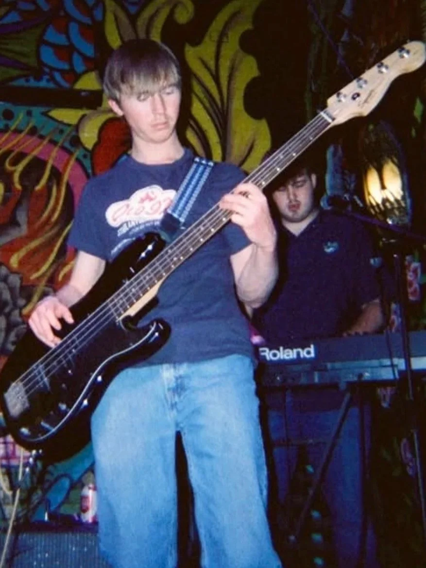 Manse Jones playing bass guitar during Tabasco Birds gig at Ruins, Dallas TX (2026). Photo credit to @parkermollenski. | Denton's premiere cosmic country band. 'Cosmic American Music' available on all streaming platforms. LPs/CDs. Flying since 2024!