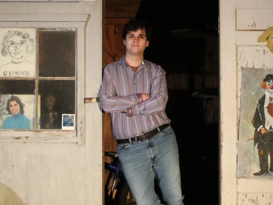 Cathal Mayfield looking much cooler while leaning on this while (February 2026). Photo credit to Rania Geraghty. | Denton's premiere cosmic country band. 'Cosmic American Music' available on all streaming platforms. LPs/CDs. Flying since 2024!