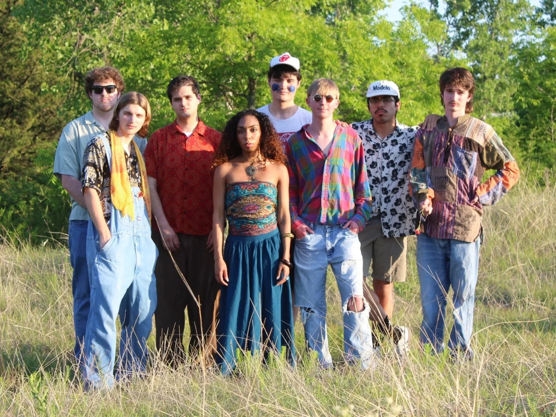 The Tabasco Birds standing in a field, Clear Creek Natural Heritage Center (June 2026). Phot credit to Rania Geraghty | Denton's premiere cosmic country band. 'Cosmic American Music' available now on streaming platforms. CDs/LPs. Flying Once Again!