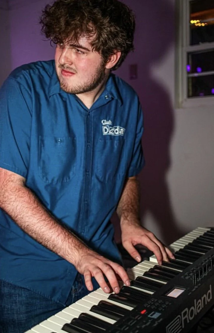 Cole Chaney playing the keyboard at a Tabasco Birds house show (Sep 2025). Photo credit to Jackson Holmes. | Denton's premiere cosmic country band. 'Cosmic American Music' available on all streaming platforms. LPs/CDs. Flying since 2024!