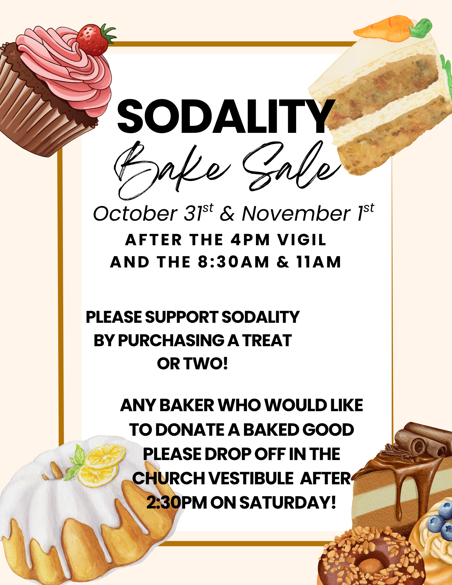 Sodality Bake Sale