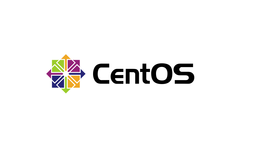 CentoOS logo with colorful geometric design and black background.