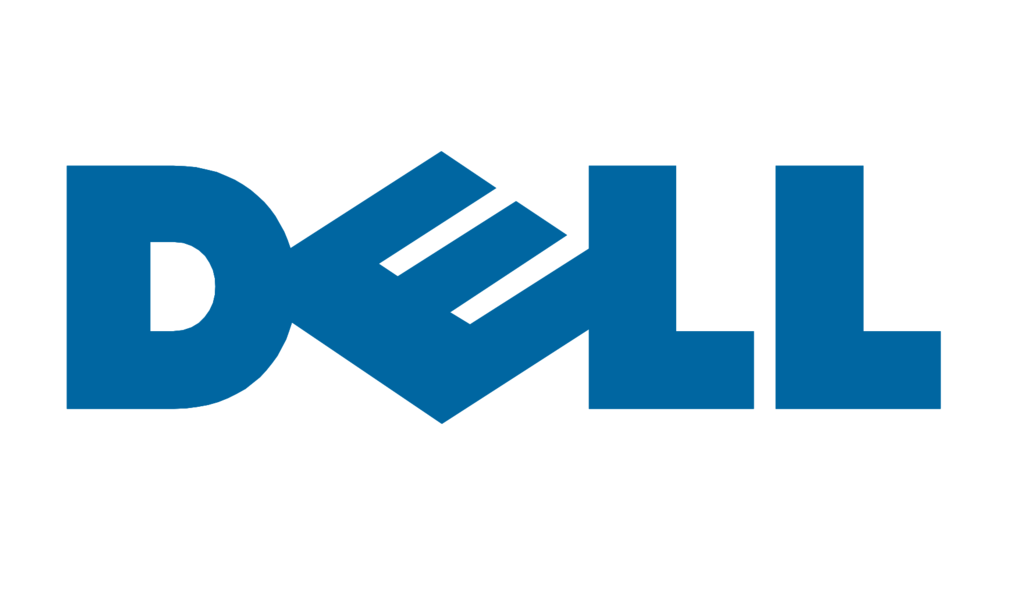 Dell logo in blue against a white background.