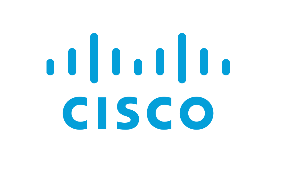 Cisco logo featuring a stylized bridge design above the word 'Cisco' in blue text.