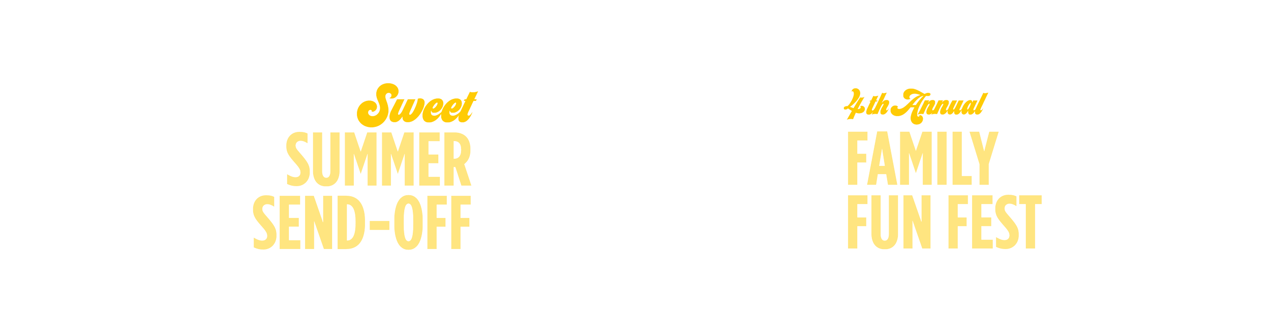 Text with event details for the 4th Annual Family Fun Fest, featuring a summer send-off and Evaston is strong message in a circular design.