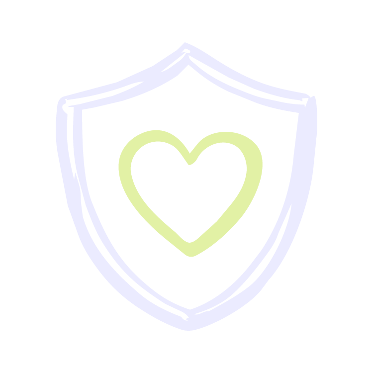 A shield with a heart symbol in the center.