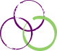 Three overlapping circles in purple, black, and green.