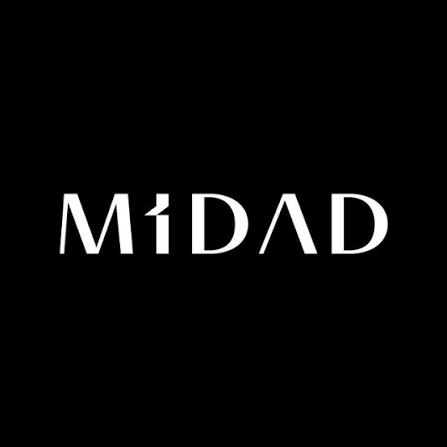 Black background with the word 'MIDAD' in white, stylized text.