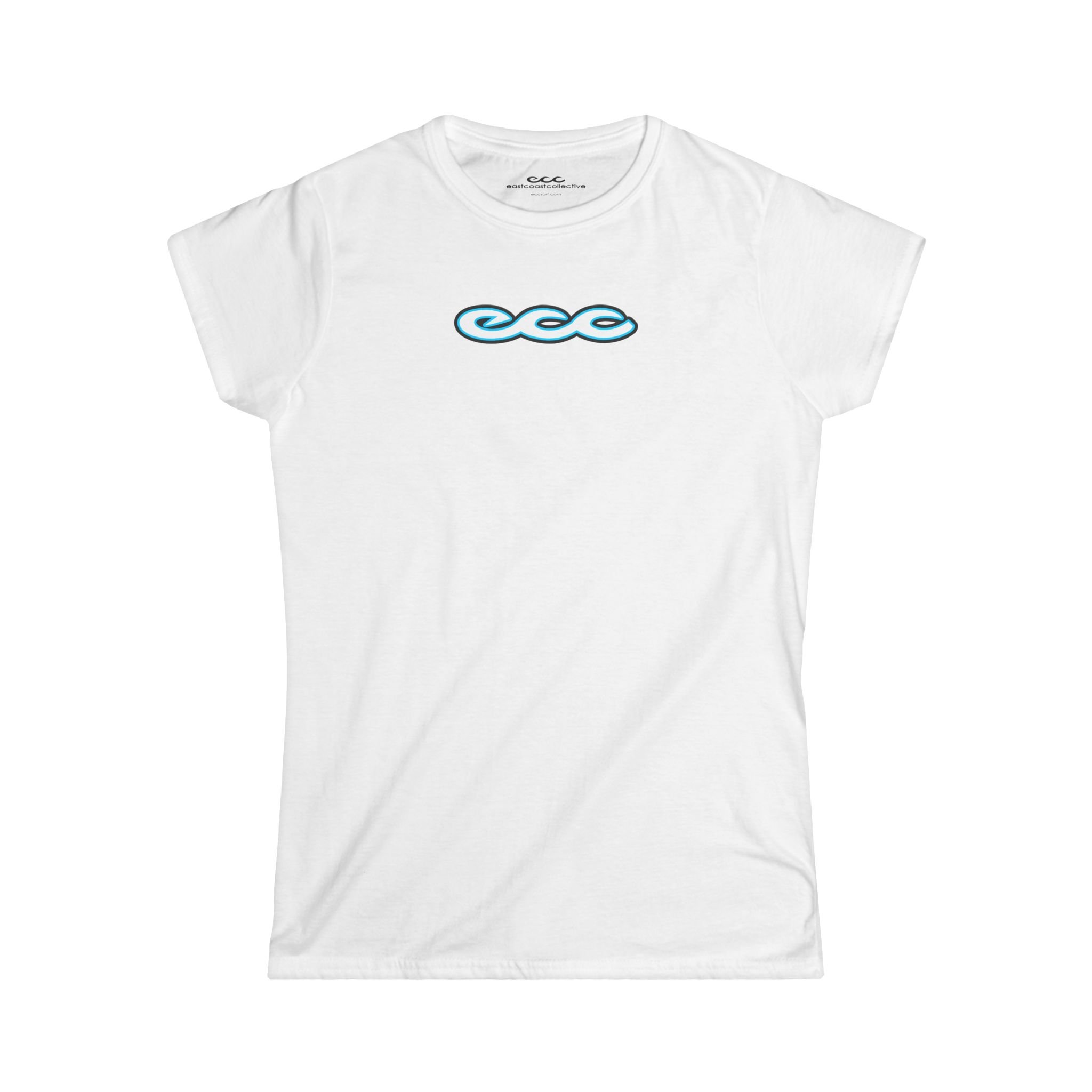 Quad ECC Blue Ocean Wave Graphic T-Shirt-White (Women's)