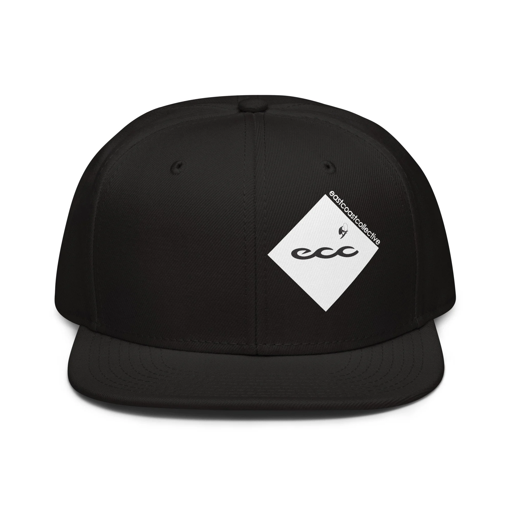 Printed White Quad Logo- Solid Black Cap