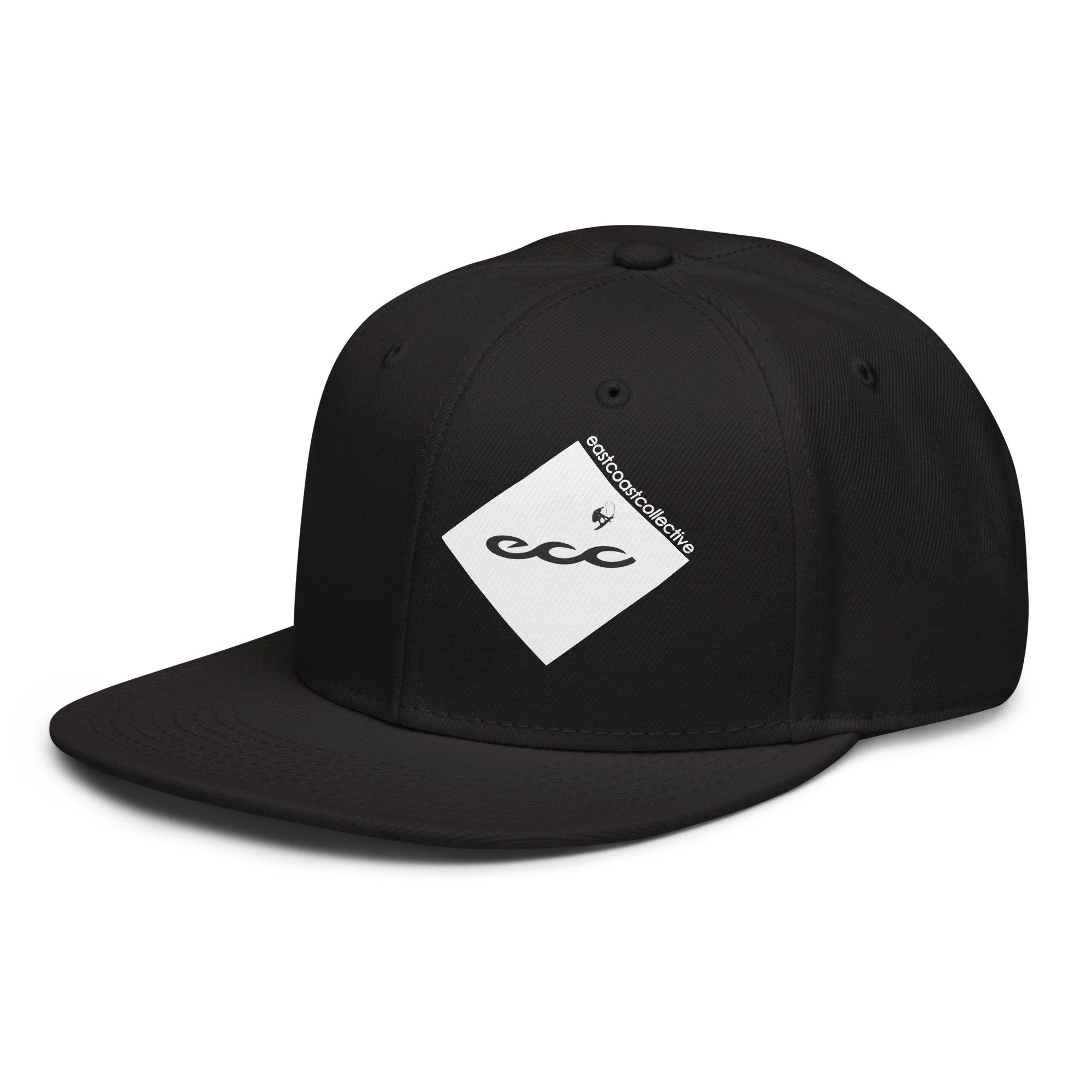 Printed White Quad Logo- Solid Black Cap