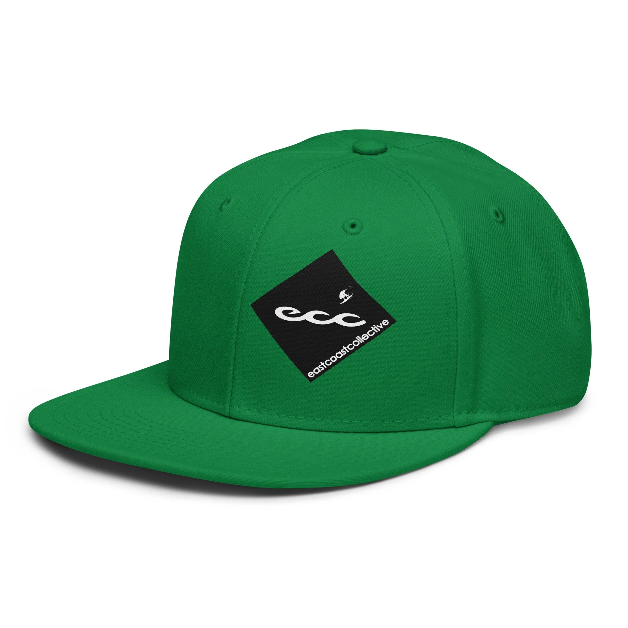 Printed Black Quad Logo- Solid Kelly Green Cap