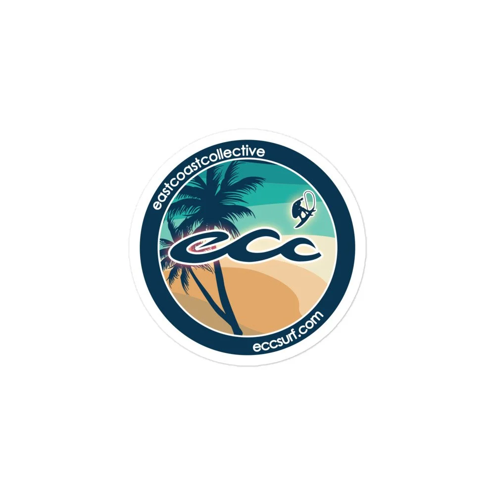 Blue Palm-Rogue Triple Wave Sticker (Blue-Tan-Teal)