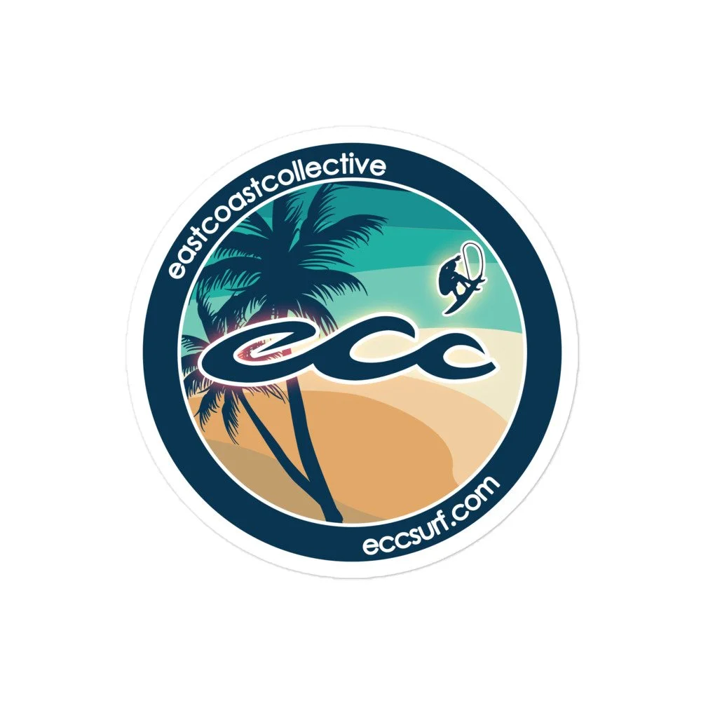 Blue Palm-Rogue Triple Wave Sticker (Blue-Tan-Teal)