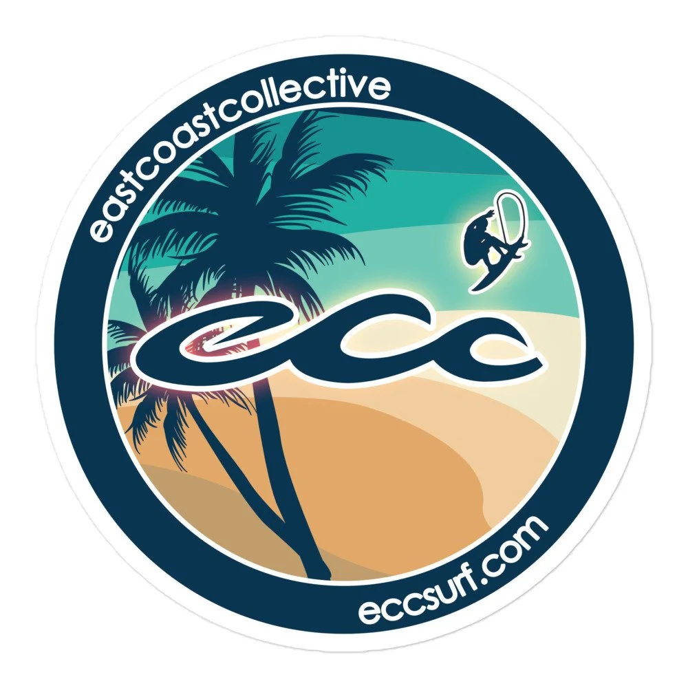 Blue Palm-Rogue Triple Wave Sticker (Blue-Tan-Teal)