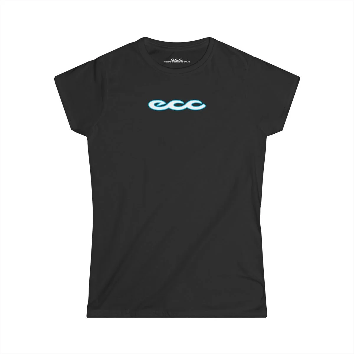 Quad ECC Blue Ocean Wave Graphic T-Shirt-Black (Women's)