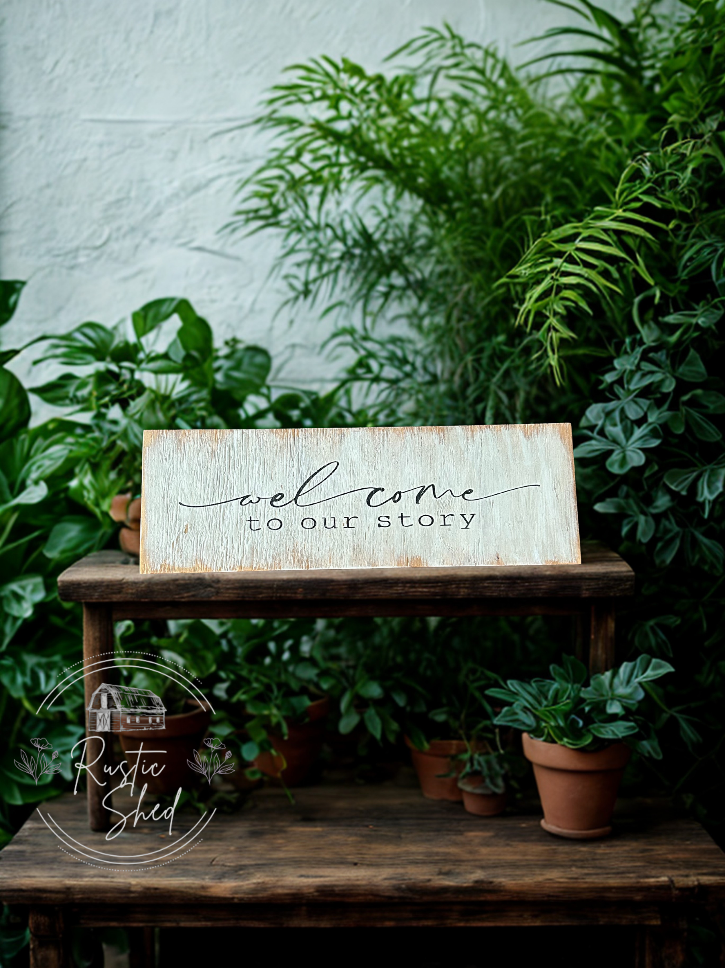 "Welcome to Our Story" Sign