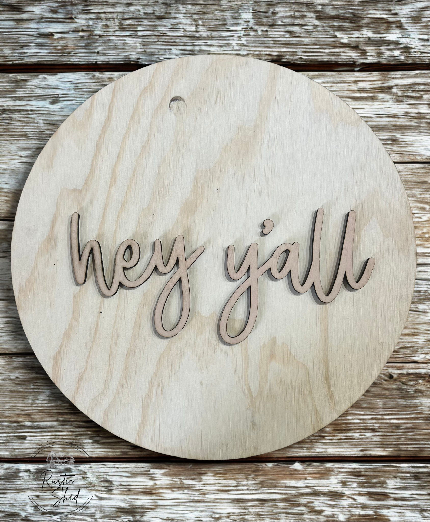 hey y'all- Wooden Cutout