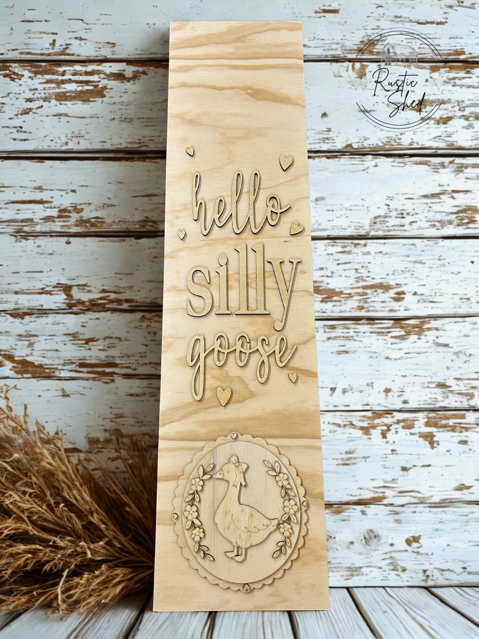 DIY-Whimsical 'Hello Silly Goose' Wooden cutout kit