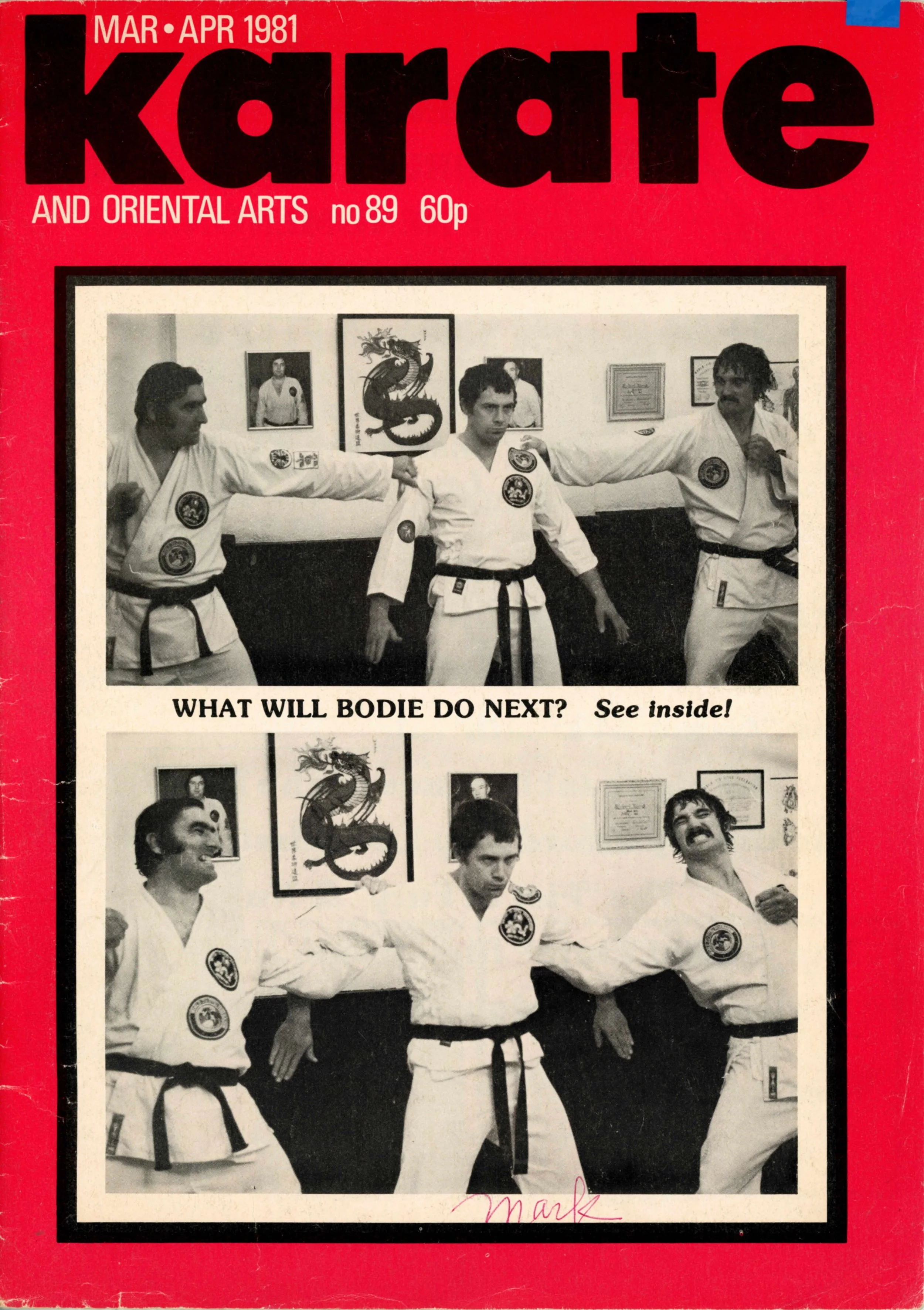 March–April 1981 issue of Karate and Oriental Arts magazine featuring Bow Sim Mark.