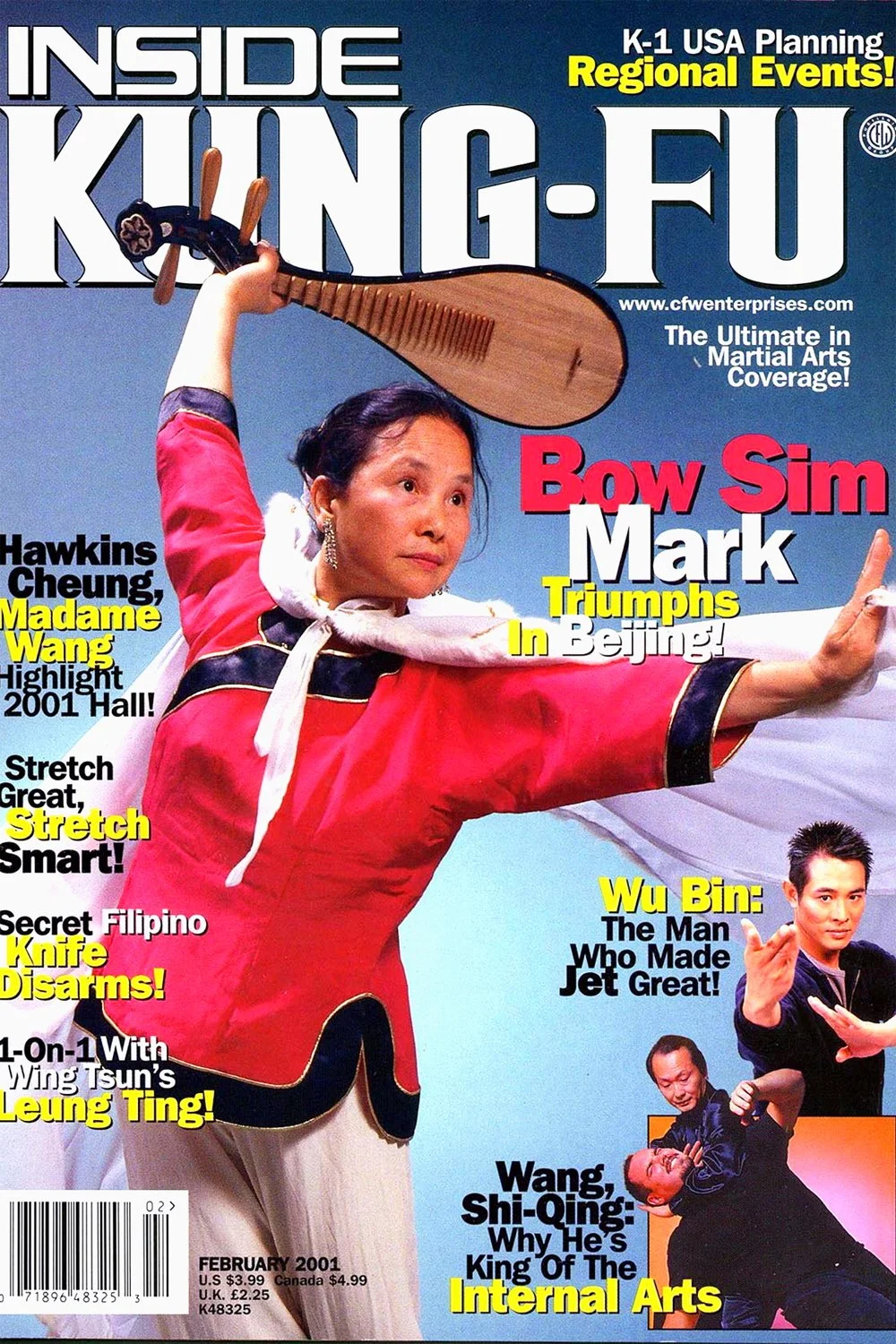 Bow Sim Mark on cover of Inside Kung Fu Magazine 2001. Featured article "Making Her Mark."
