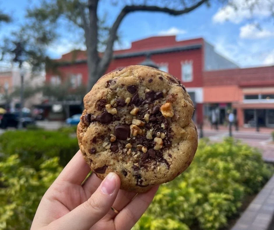 Now serving fresh baked chocolate chip walnut cookies! Made it right down the street at @hollerbachs_german_market