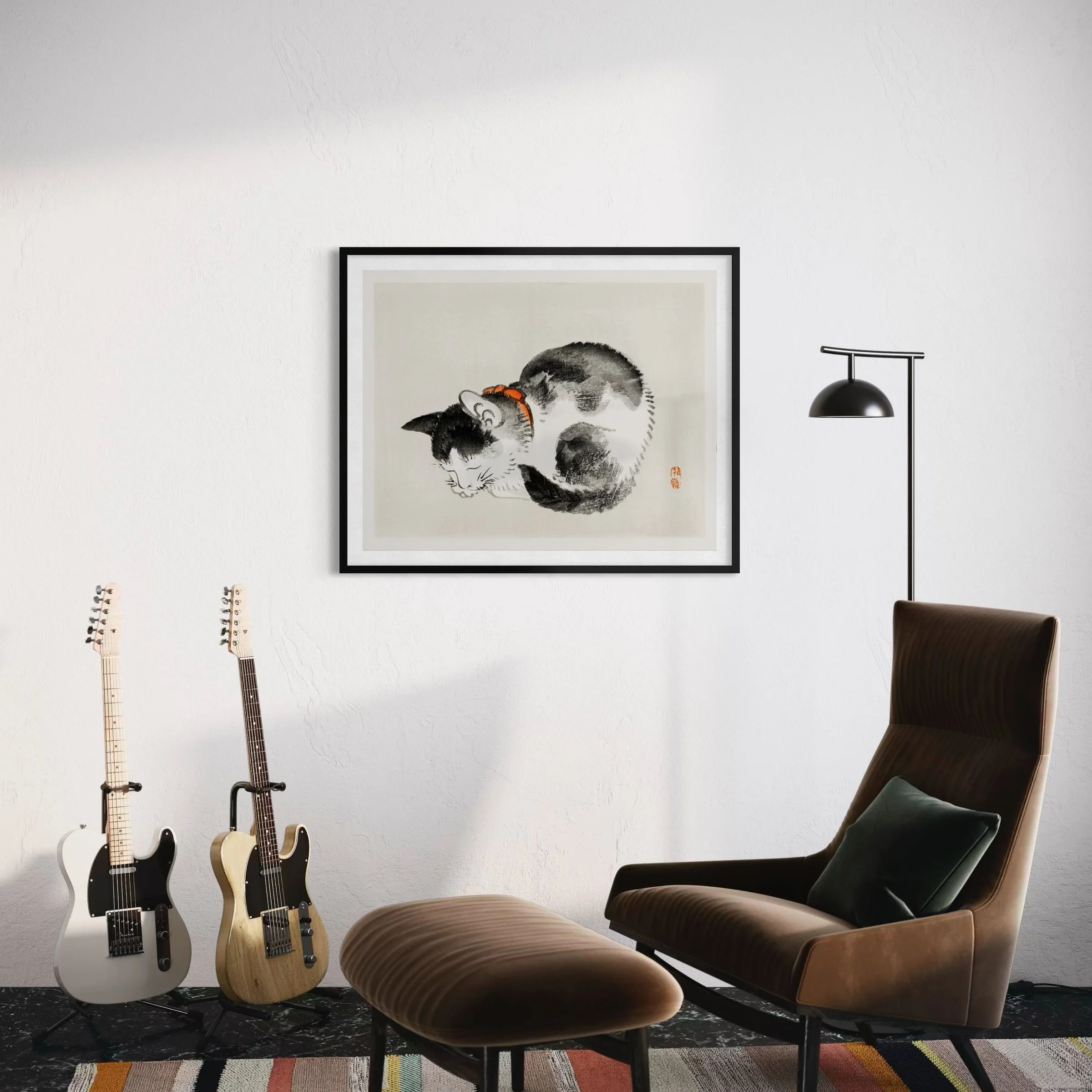 Sleeping cat by Kōno Bairei (1844-1895)