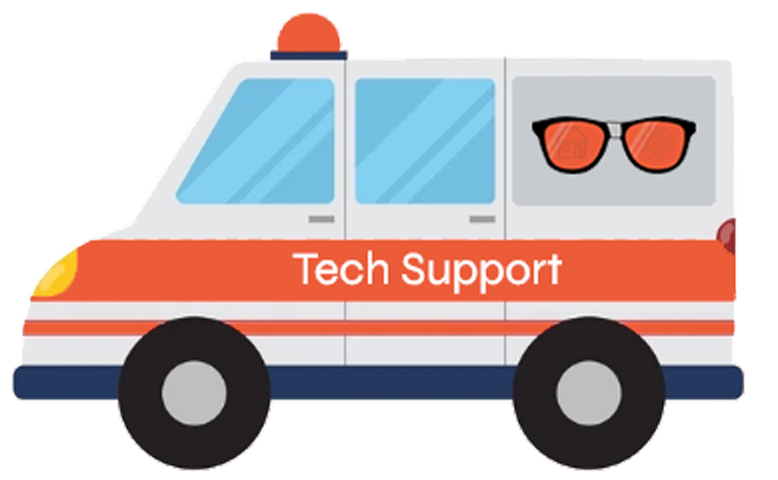 Rapid response tech support in Boston. Represented by our Neighborhood Nerds Boston Tech Support Ambulance